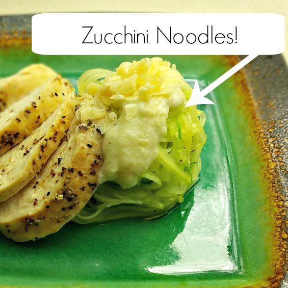 Chicken 'Alfredo' with Zucchini Noodles